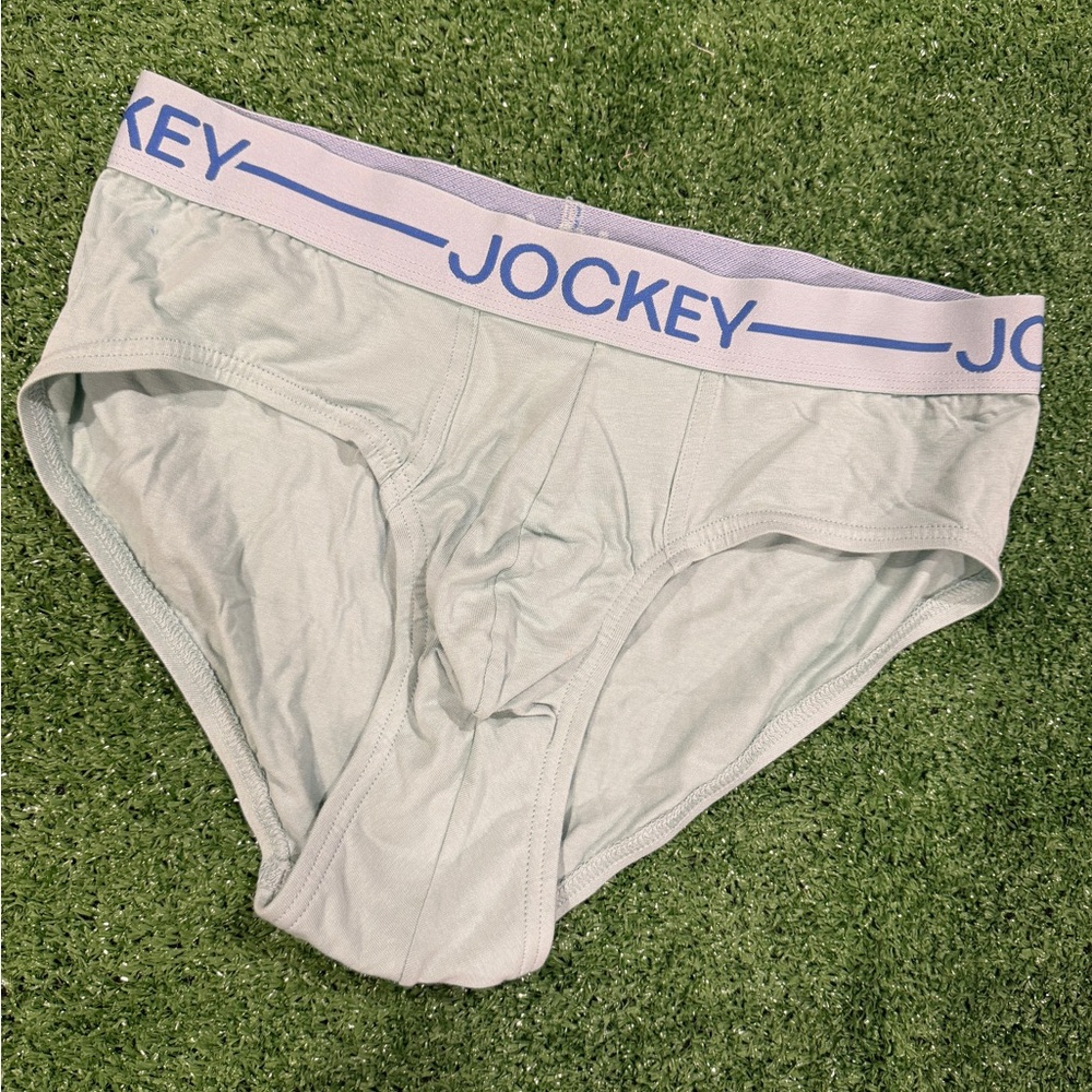 New! Jockey Men’s Light Green Organic Cotton Briefs with Branded Waistband